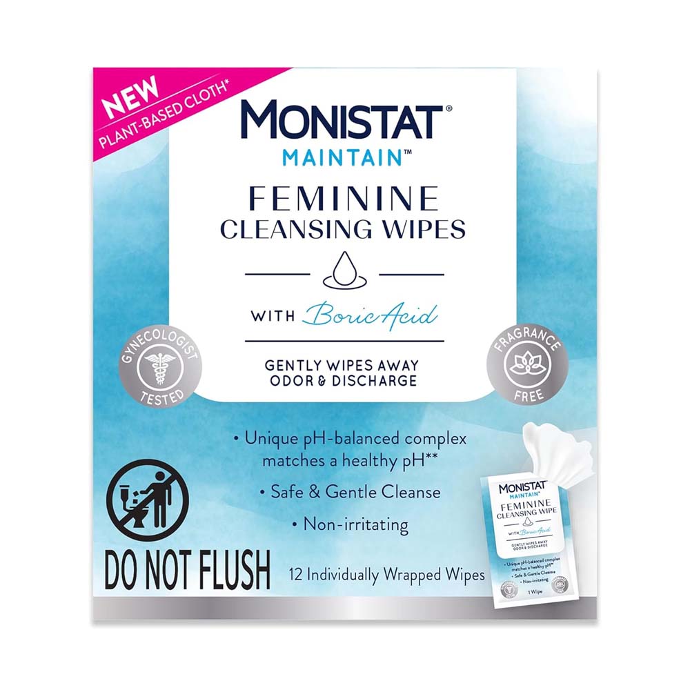 Monistat Maintain Feminine Cleansing Wipes with Boric Acid
