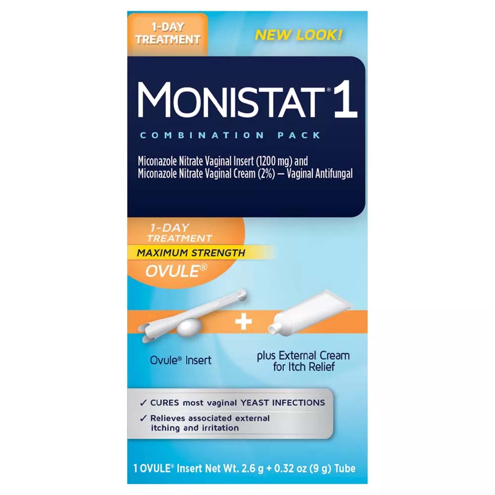 Monistat 1-Dose Yeast Infection Treatment Ovule Insert & External Itch Cream