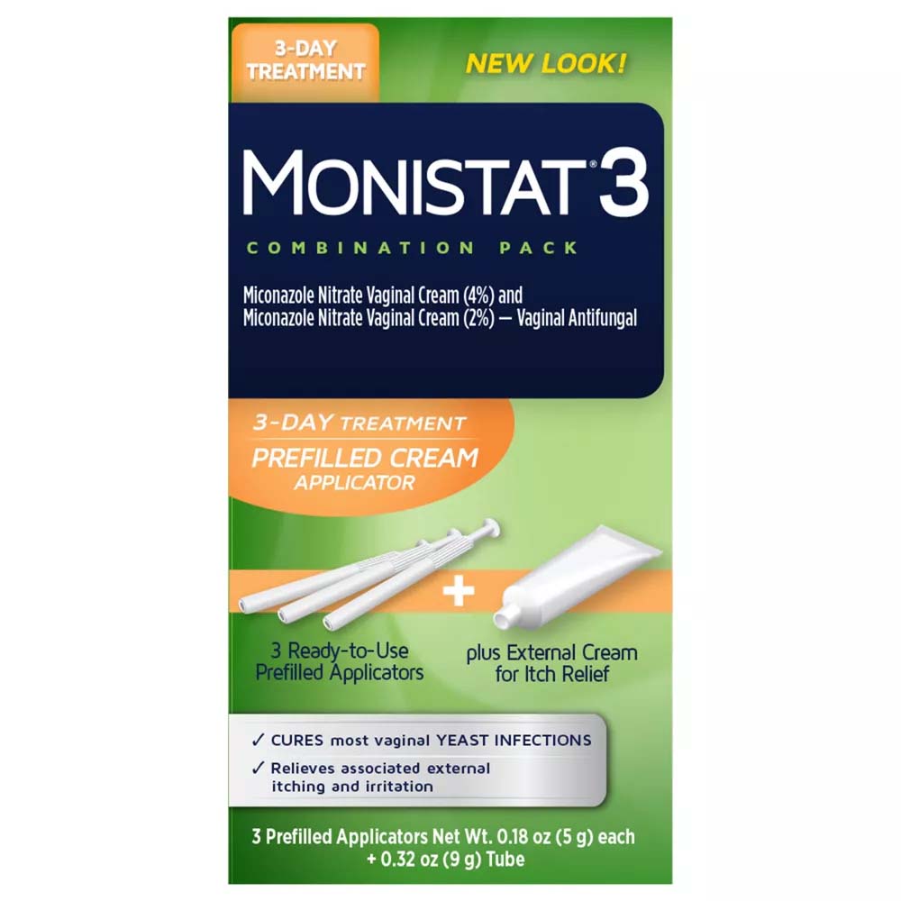 Monistat 3-Day Treatment Prefilled Cream Applicators + External Cream