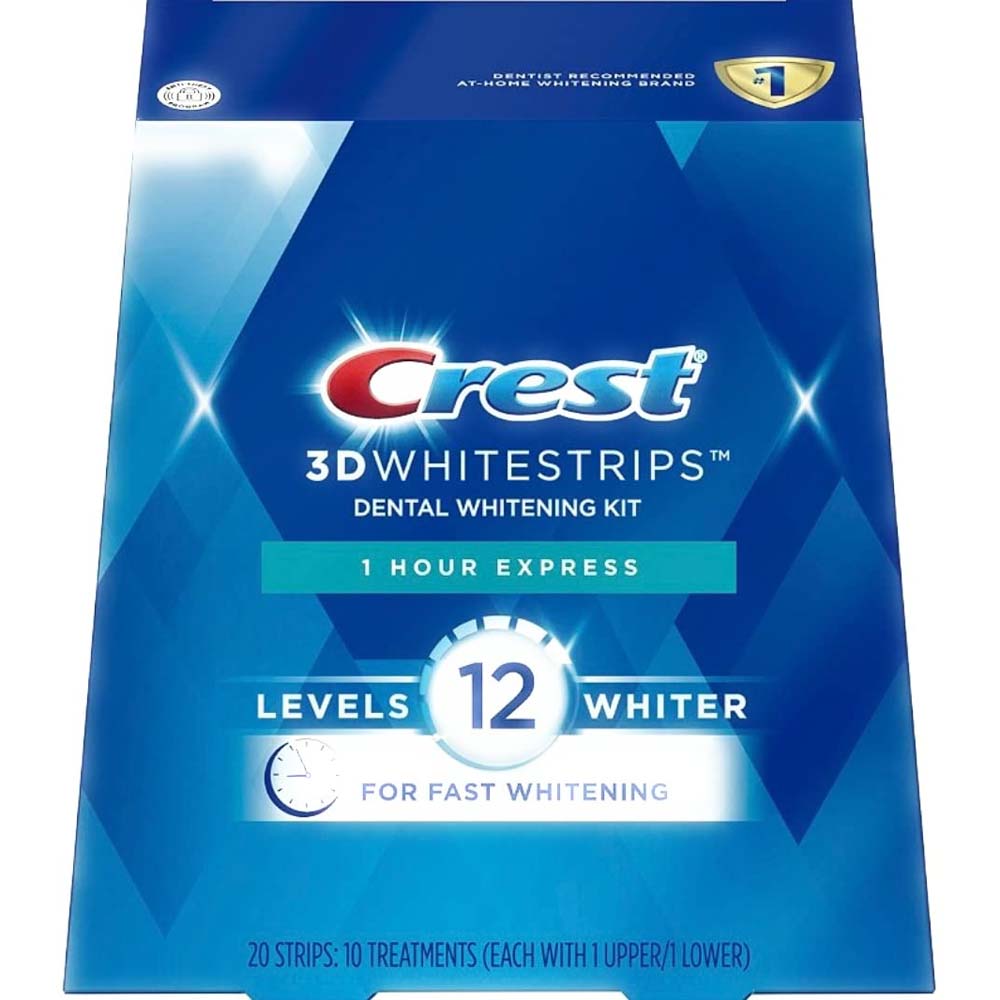 Crest 3D Whitestrips 1 Hour Express Levels 12 Whiter
