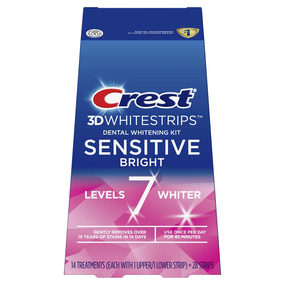 Crest 3D Whitestrips Sensitive Bright Levels 7 Whiter