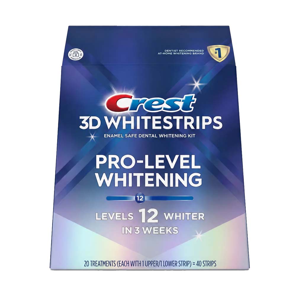 Crest 3D Whitestrips Pro-Level Whitening Levels 12 Whiter