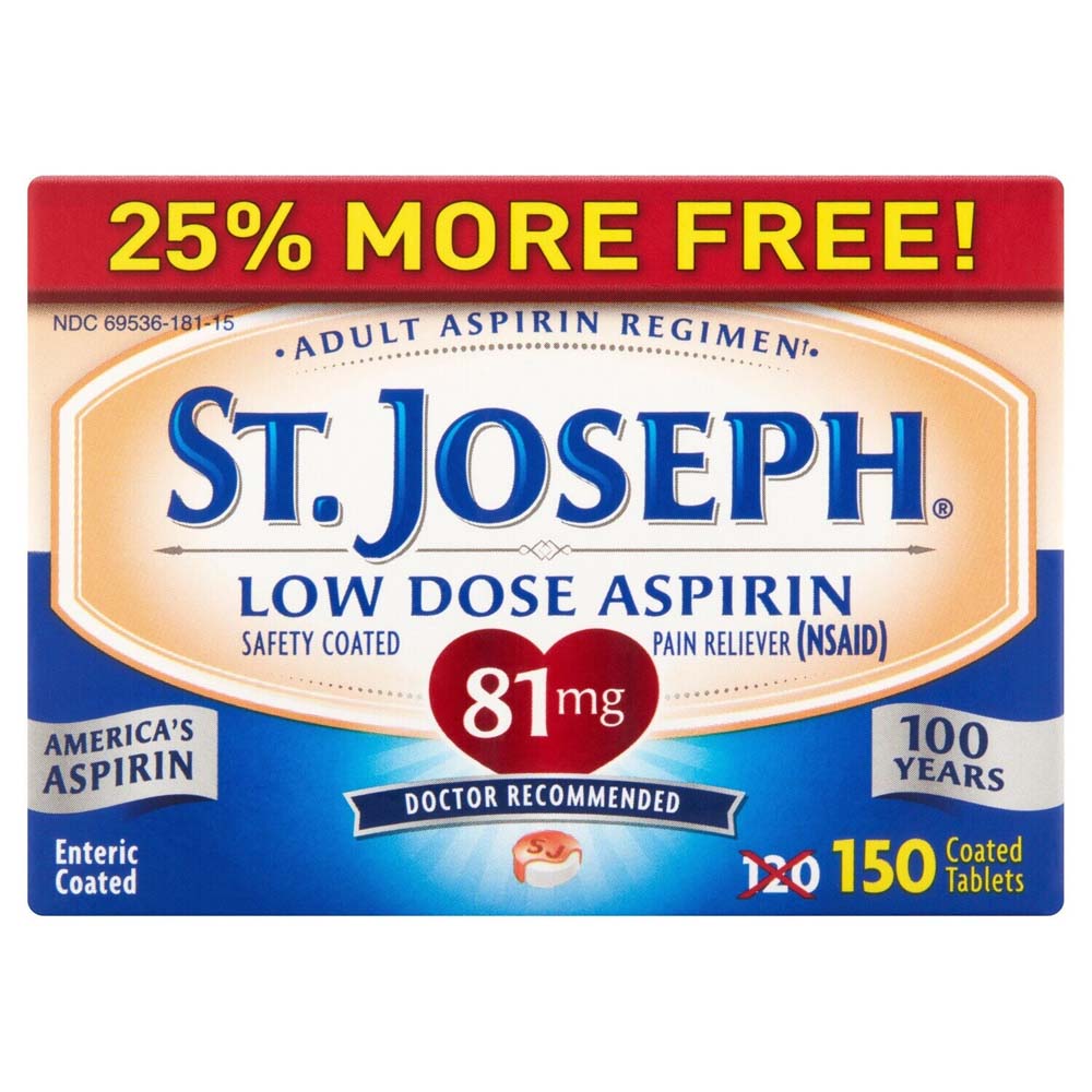 St. Joseph Low Dose Aspirin 81mg Tablets