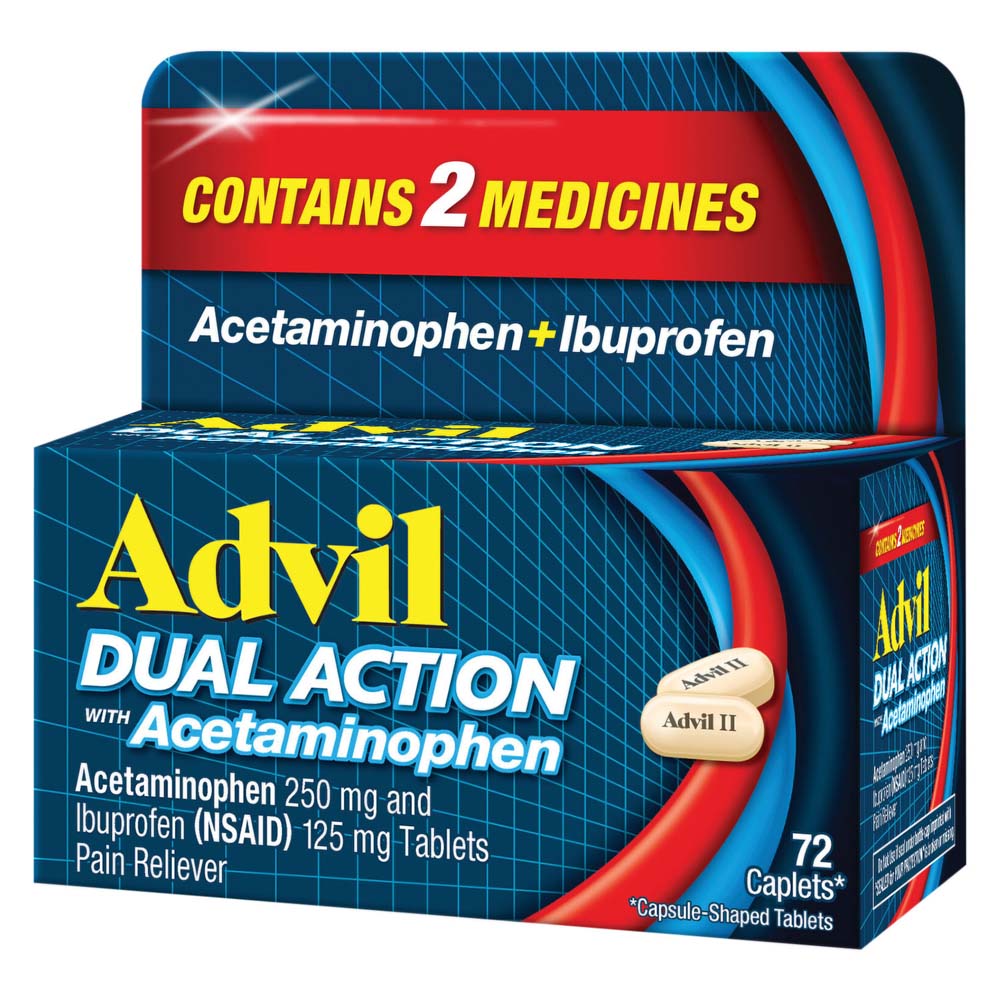 Advil Dual Action With Acetaminophen and Ibuprofen Caplets