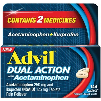 Advil Dual Action With Acetaminophen and Ibuprofen Caplets