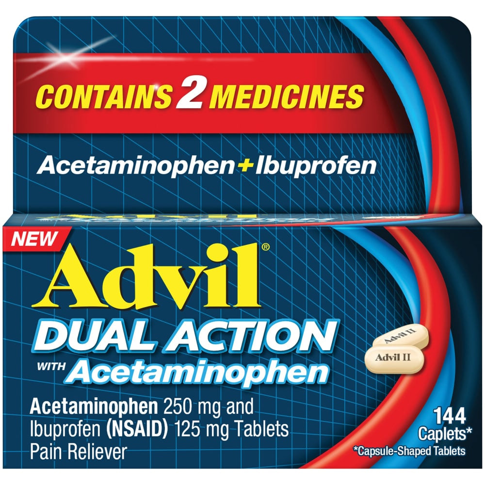 Advil Dual Action With Acetaminophen and Ibuprofen Caplets