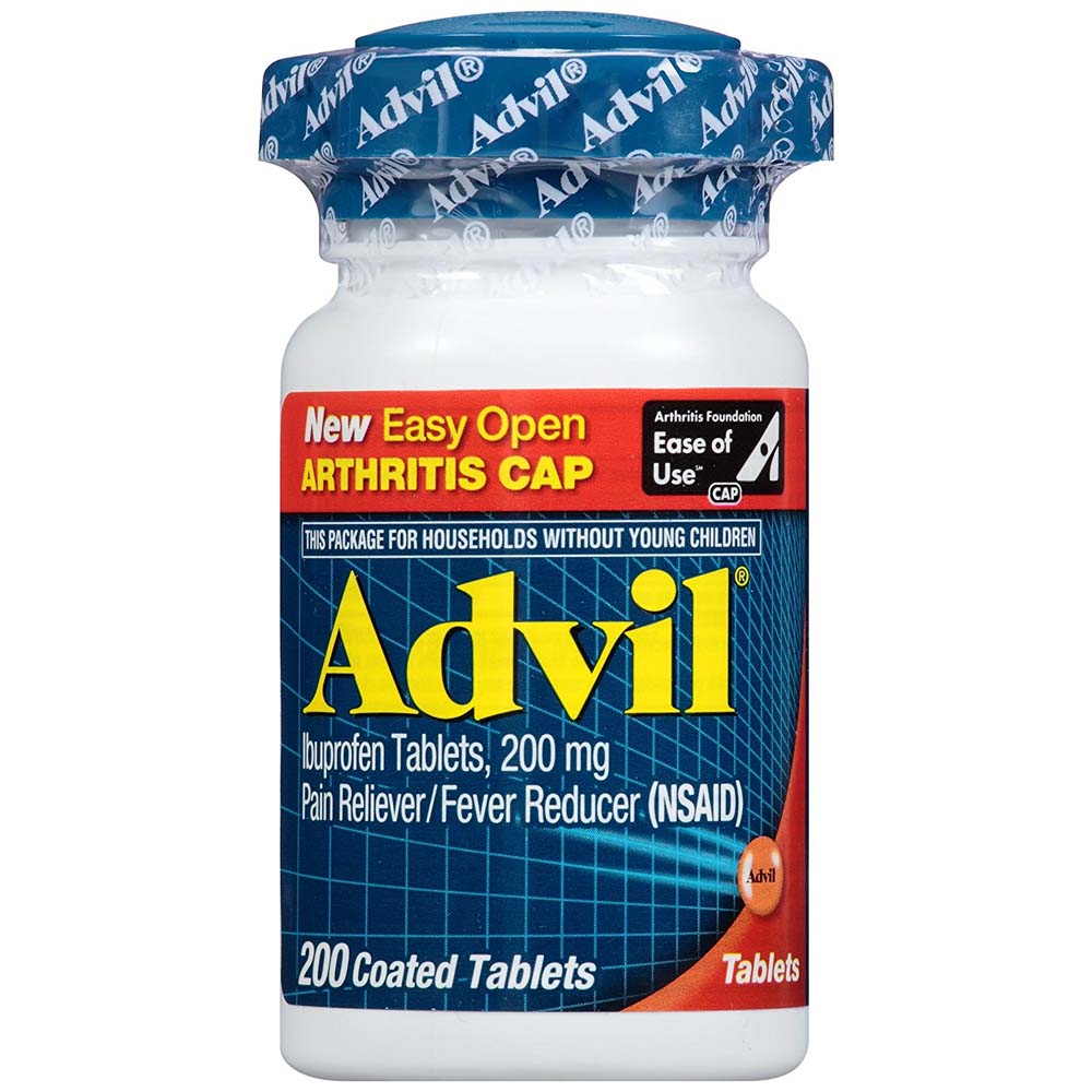 Advil Label Simple Advil Easy Open with Arthritis Cap Pain Reliever and Fever Reducer Tab ...