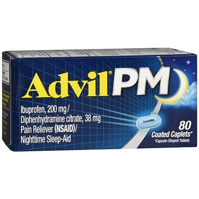 Advil PM Pain Reliever Nighttime Sleep-Aid Caplets