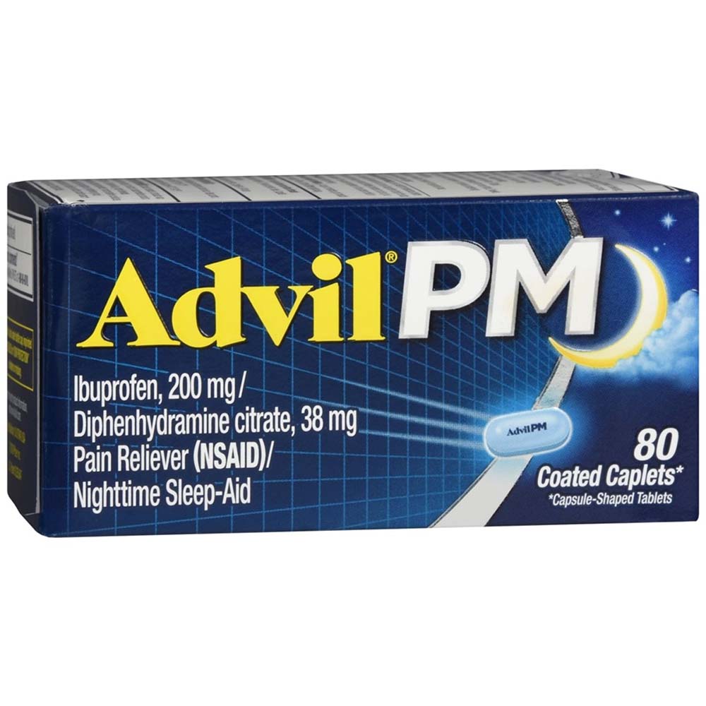Advil PM Pain Reliever Nighttime Sleep-Aid Caplets