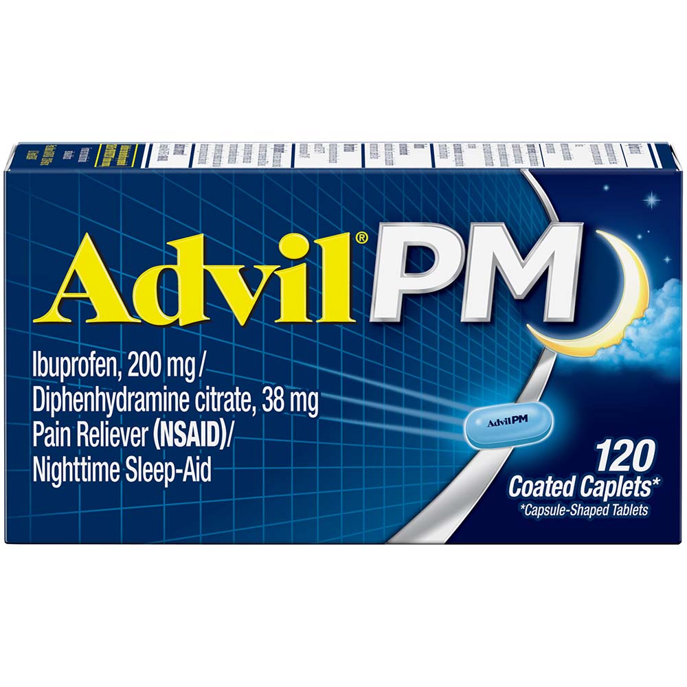 Advil PM Pain Reliever Nighttime Sleep-Aid Caplets
