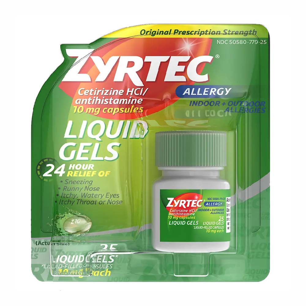 Zyrtec Allergy 24HR Indoor & Outdoor Allergies Liquid Gels