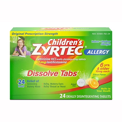 Zyrtec Children's Allergy 24 HR Indoor and Outdoor Dissolve Tabs