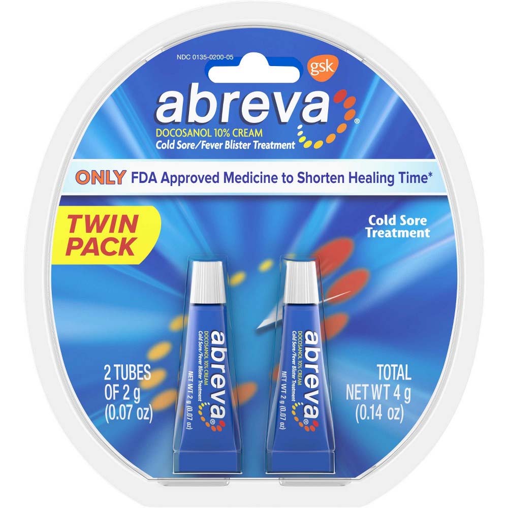 Abreva Cold Sore Treatment Docosanol 10% Cream