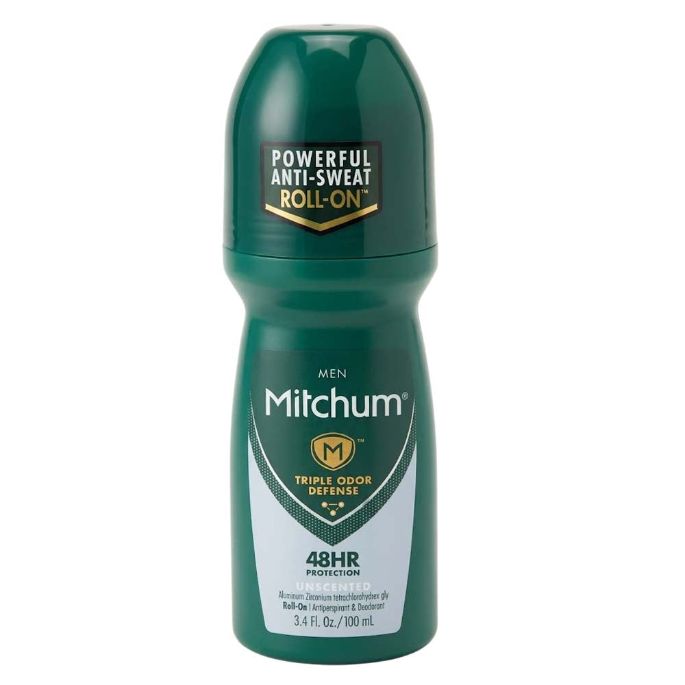 Mitchum Men Triple Odor Defense 48HR Unscented Roll-On Antiperspirant