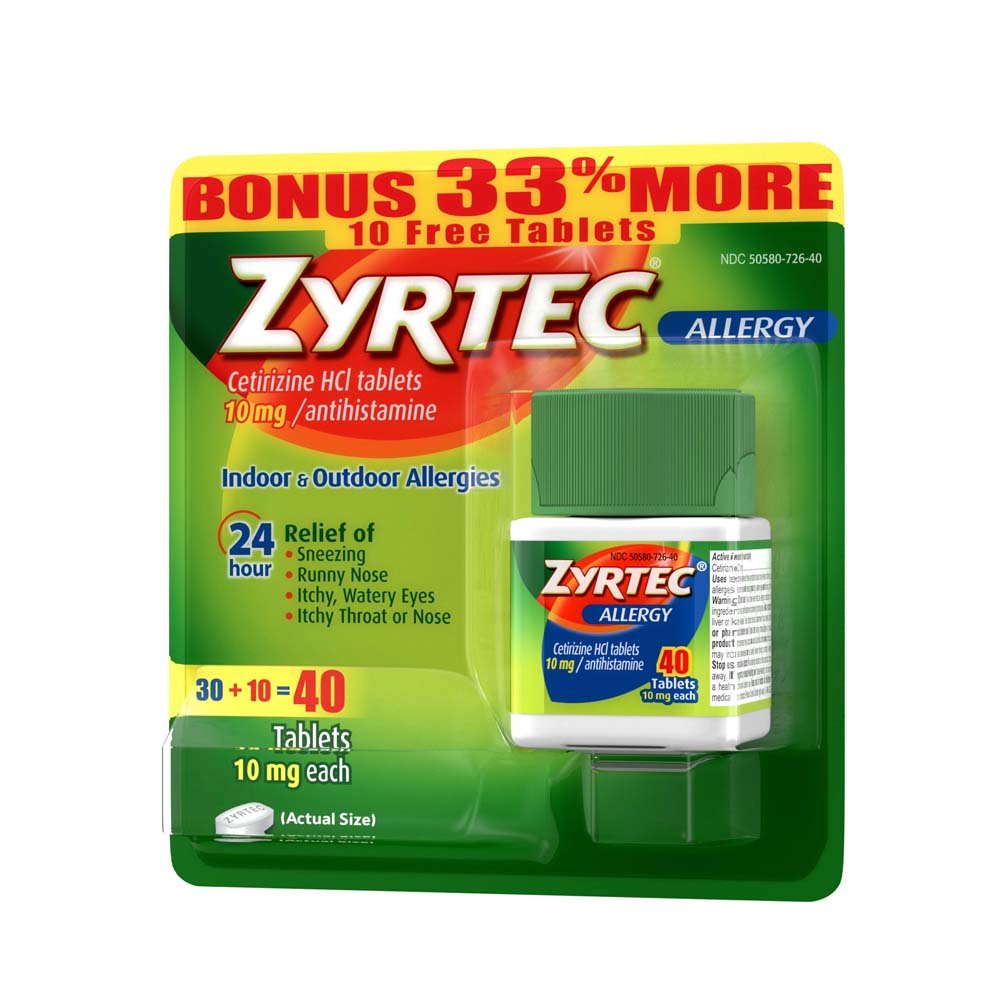 Zyrtec 24 HR Indoor & Outdoor Allergy Relief Tablets
