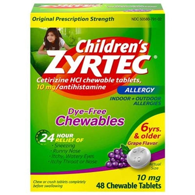 Zyrtec Children's Allergy Dye Free Chewables