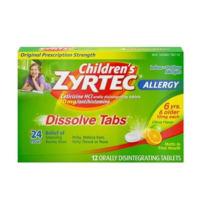 Zyrtec Children's Allergy 24 HR Indoor and Outdoor Dissolve Tabs
