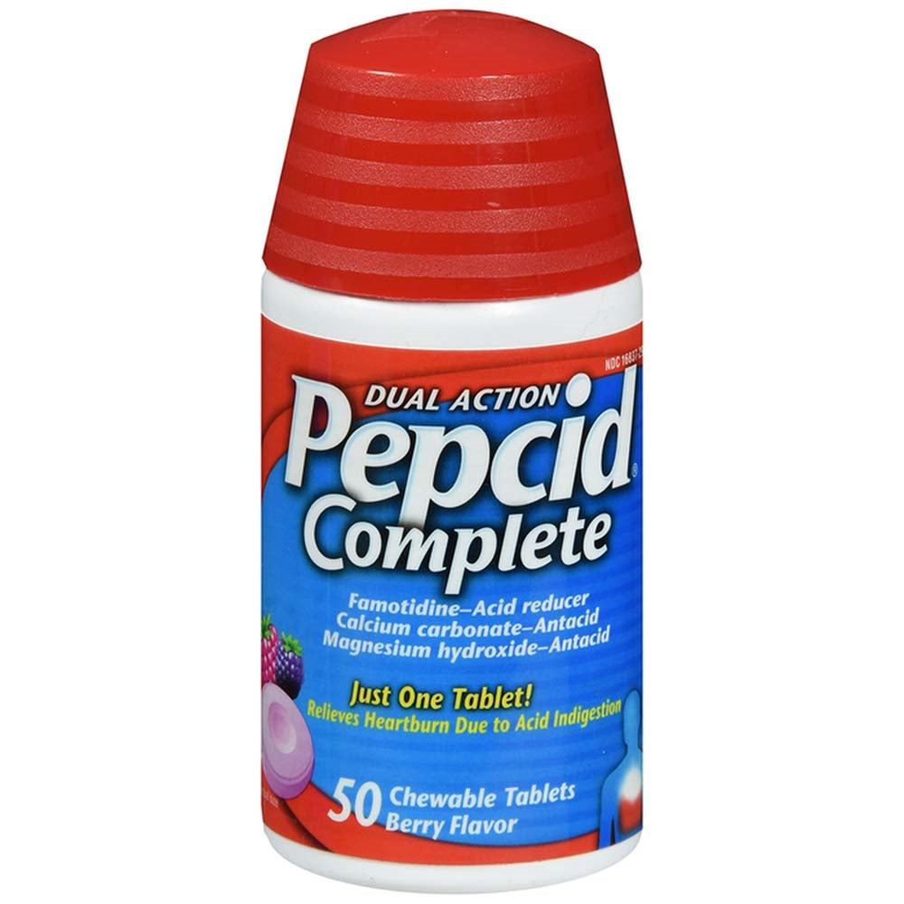 Acid Reducer Complete Pepcid Complete Dual Action Acid Reducer Chewable Tablets, Berry Flavo ...