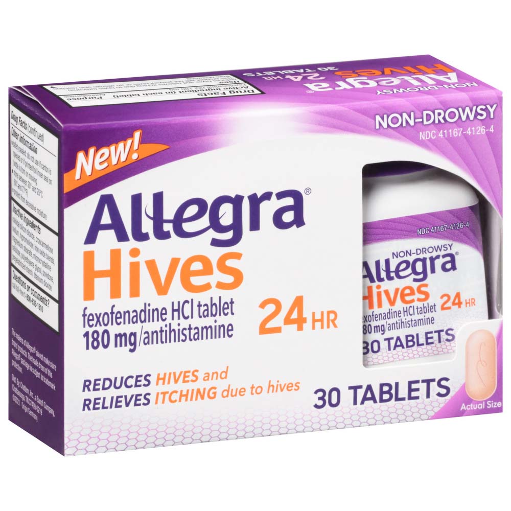 Allegra Allergy 24 HR Hives Reduction And Itch Relief Tablets