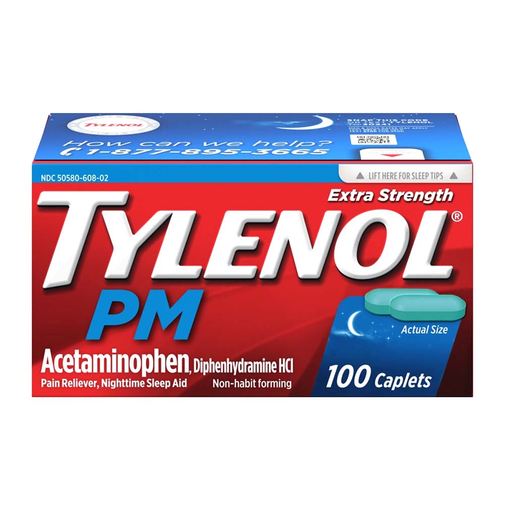 Tylenol PM Extra Strength Pain Reliever Nighttime Sleep Aid Caplets