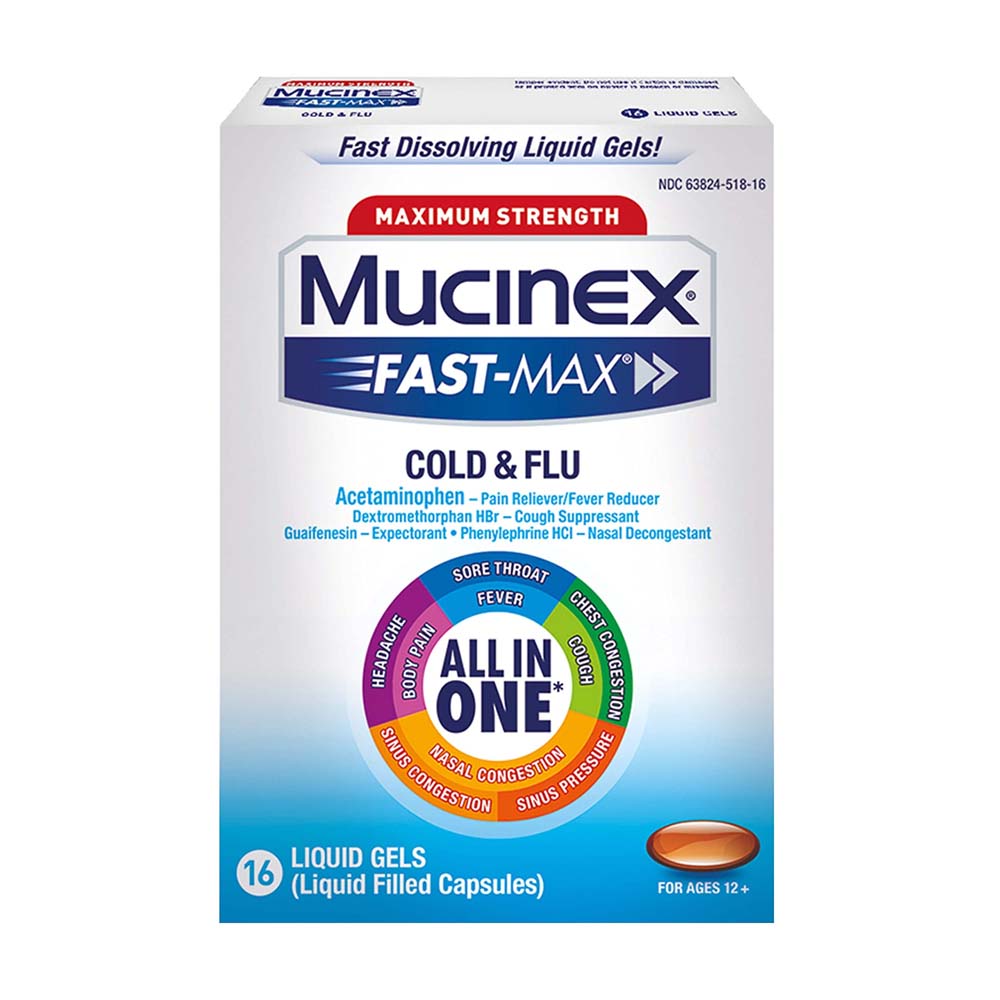 Mucinex Maximum Strength Fast-Max Cold & Flu All In One Liquid Gels