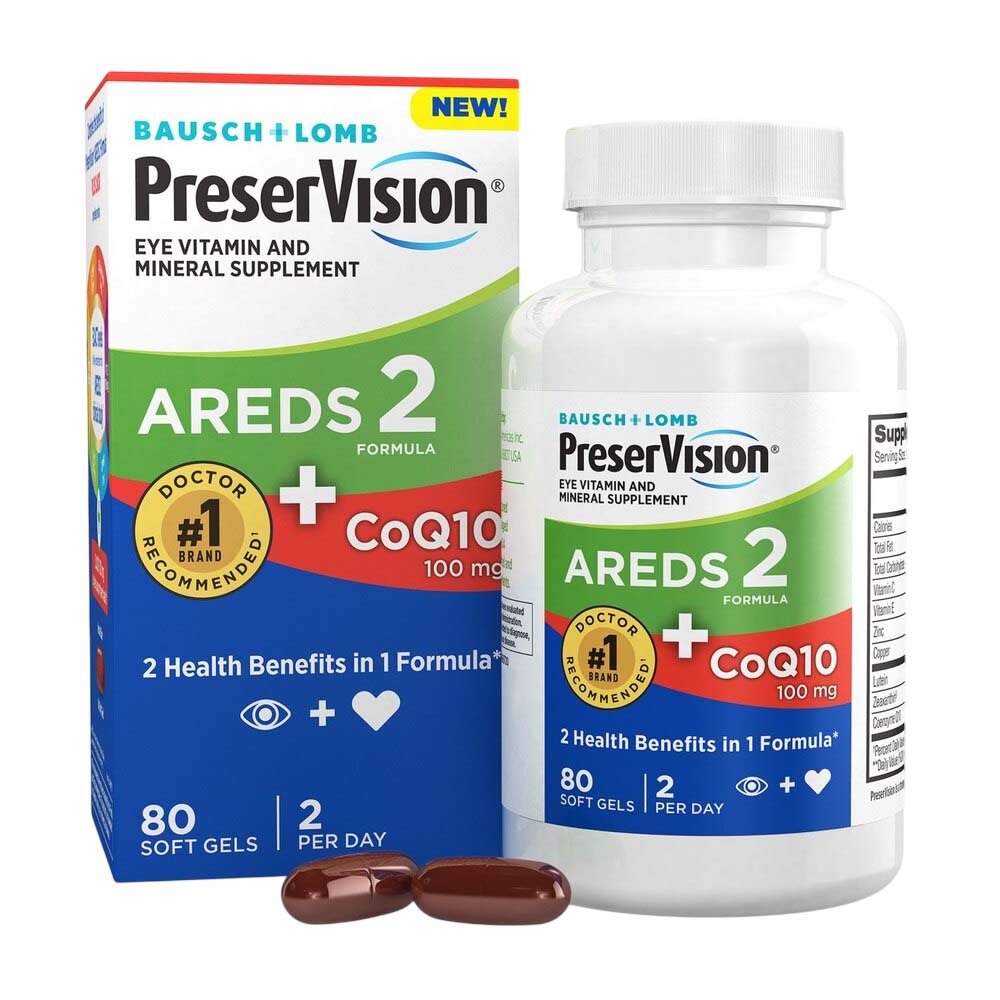 Bausch + Lomb PreserVision AREDS2 + CoQ10 100mg Soft Gels