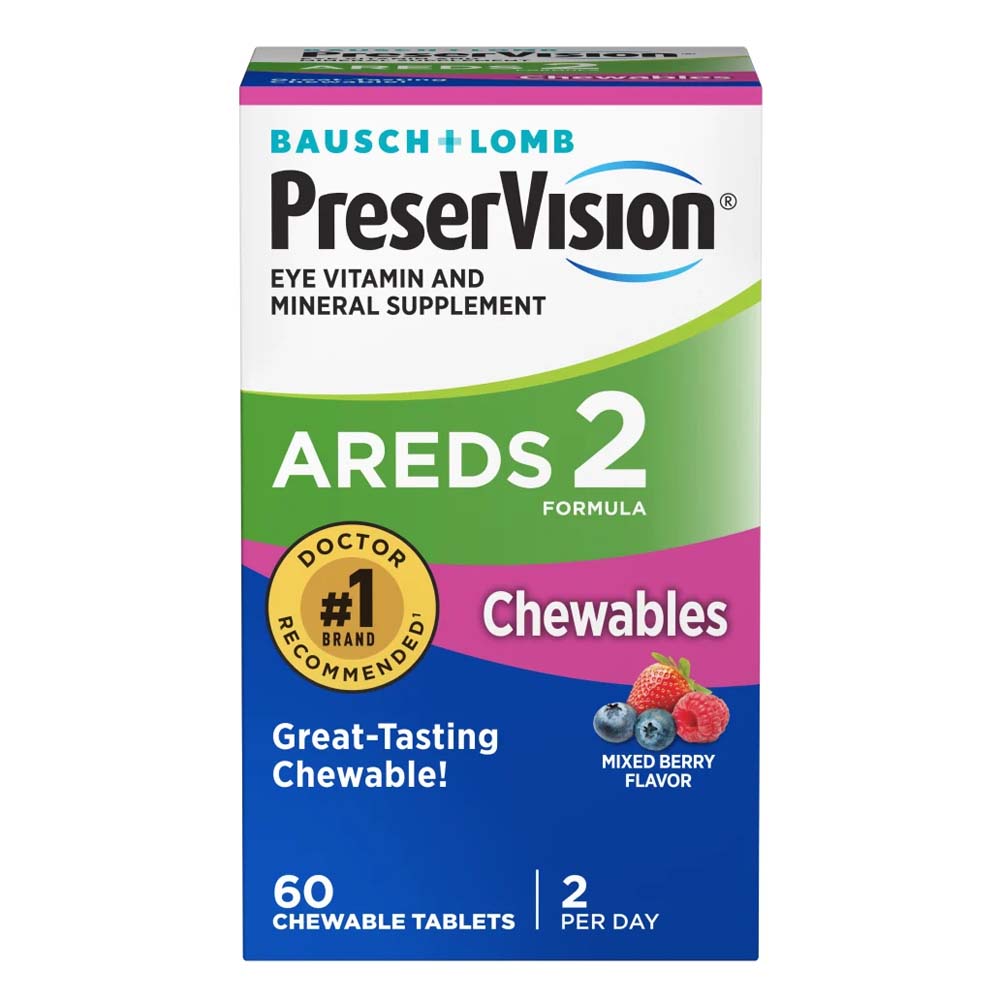 Bausch + Lomb PreserVision Areds 2 Mixed Berry Flavor Chewable Tablets
