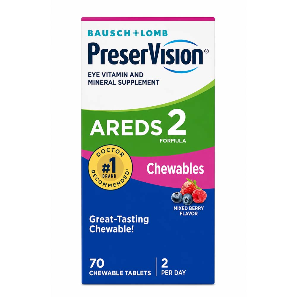 Bausch + Lomb PreserVision Areds 2 Mixed Berry Flavor Chewable Tablets