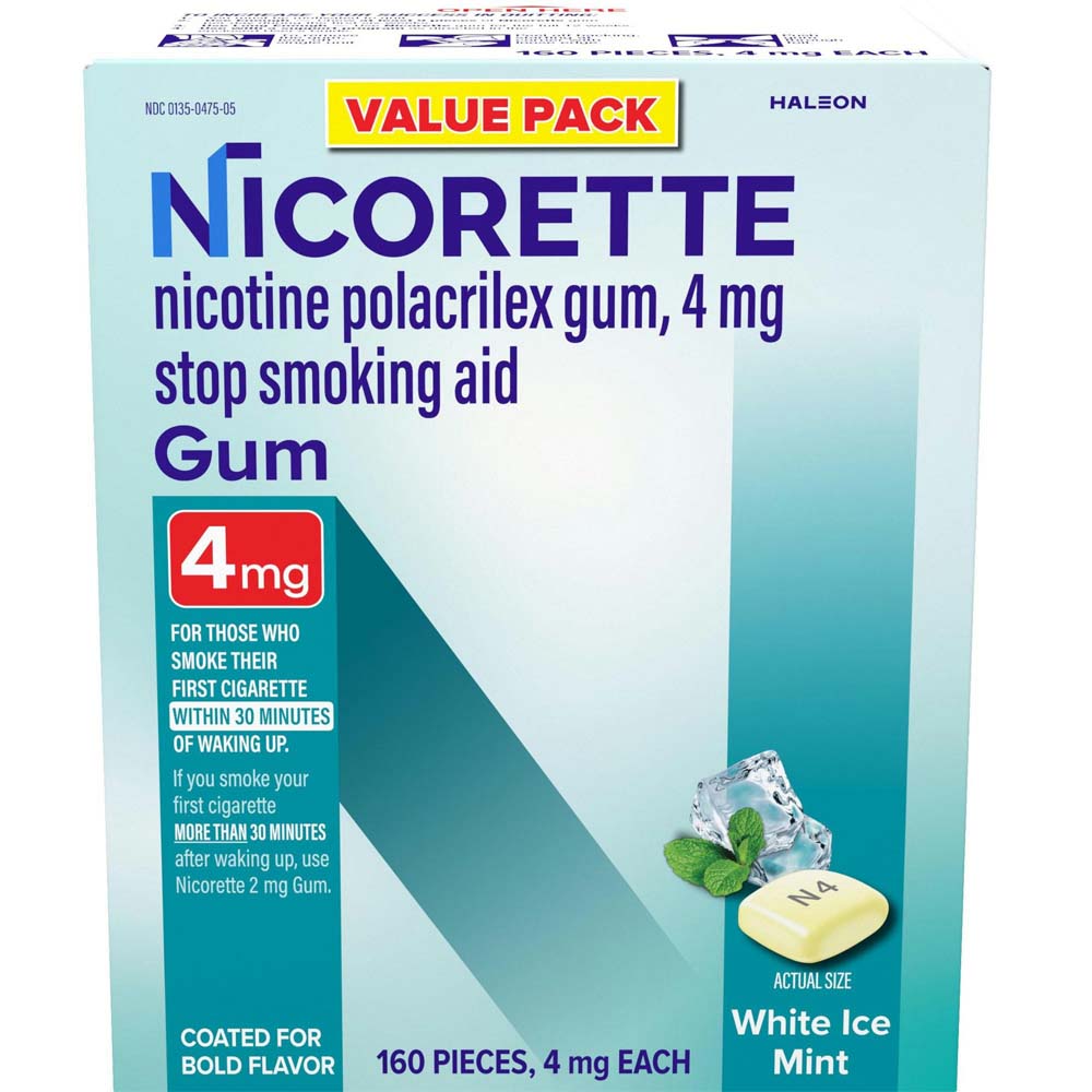 Nicorette Nicotine Gum 4mg White Ice Mint