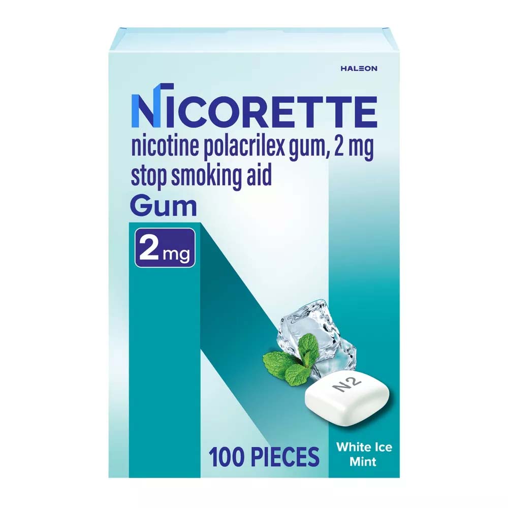 Nicorette Nicotine Gum 2mg White Ice Mint