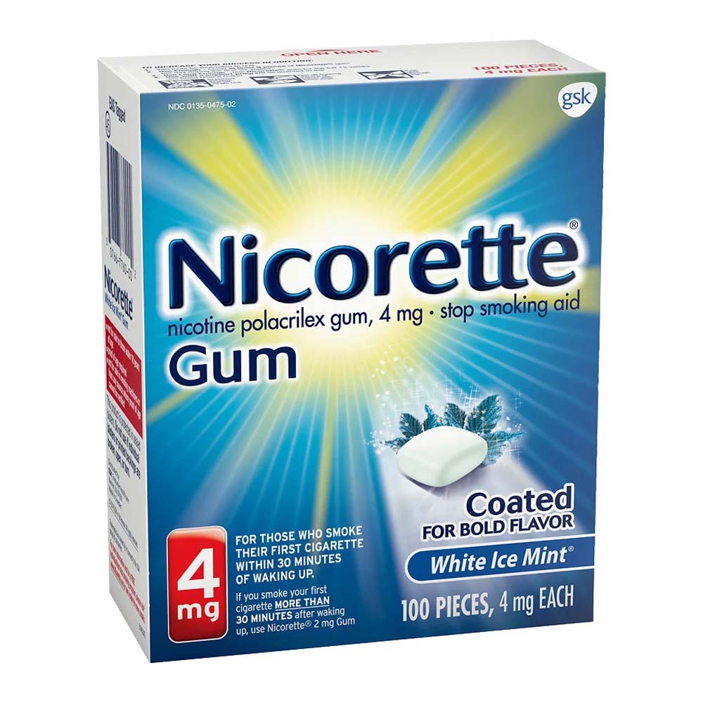 Nicorette Nicotine Gum 4mg White Ice Mint