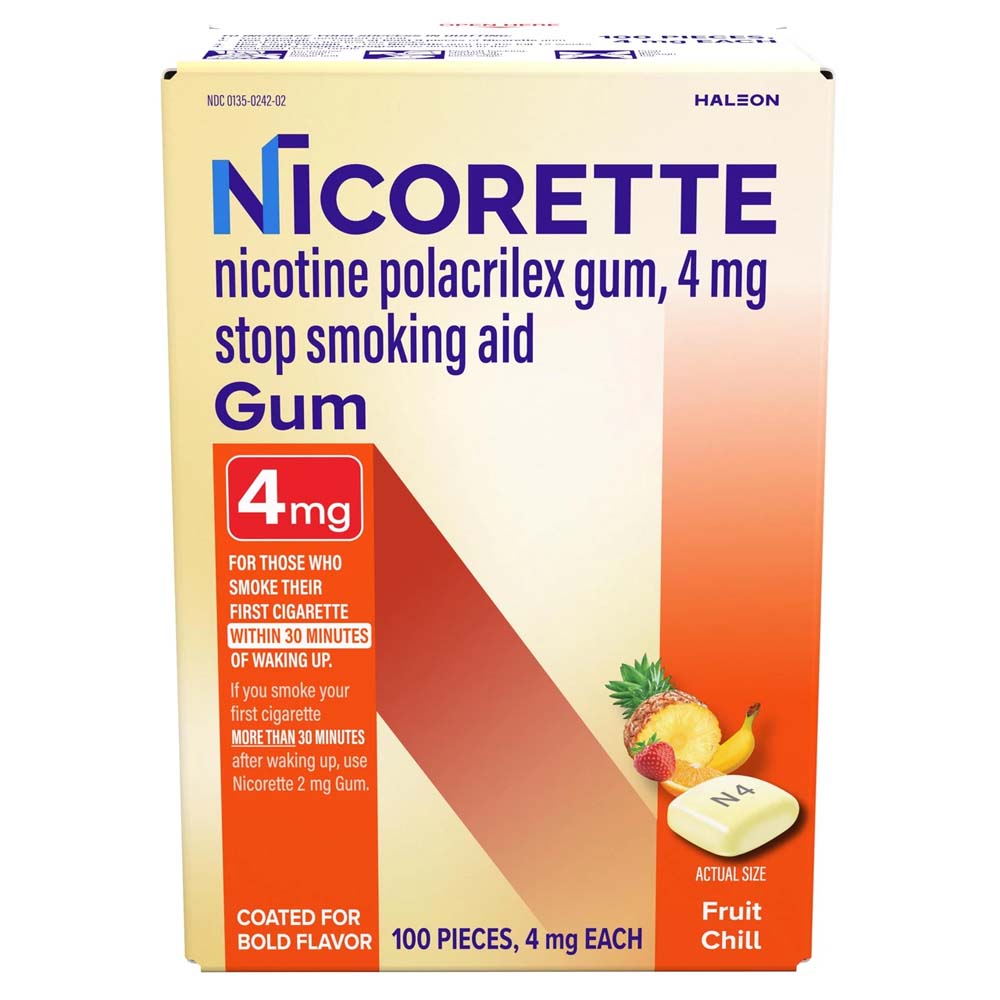 Nicorette Nicotine Gum 4mg Fruit Chill