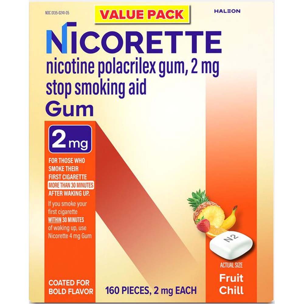 Nicorette Nicotine Gum 2mg Fruit Chill