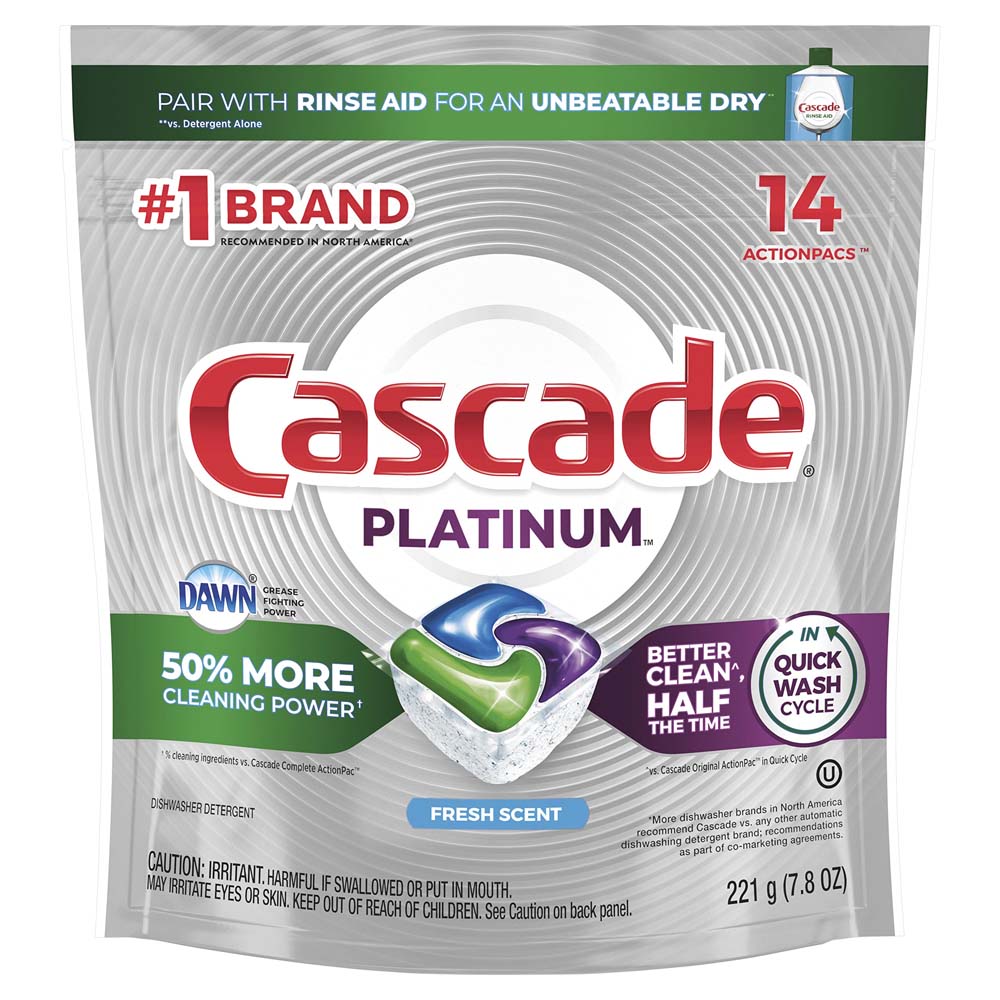 Cascade Platinum Dishwasher Detergent Pods Fresh Scent