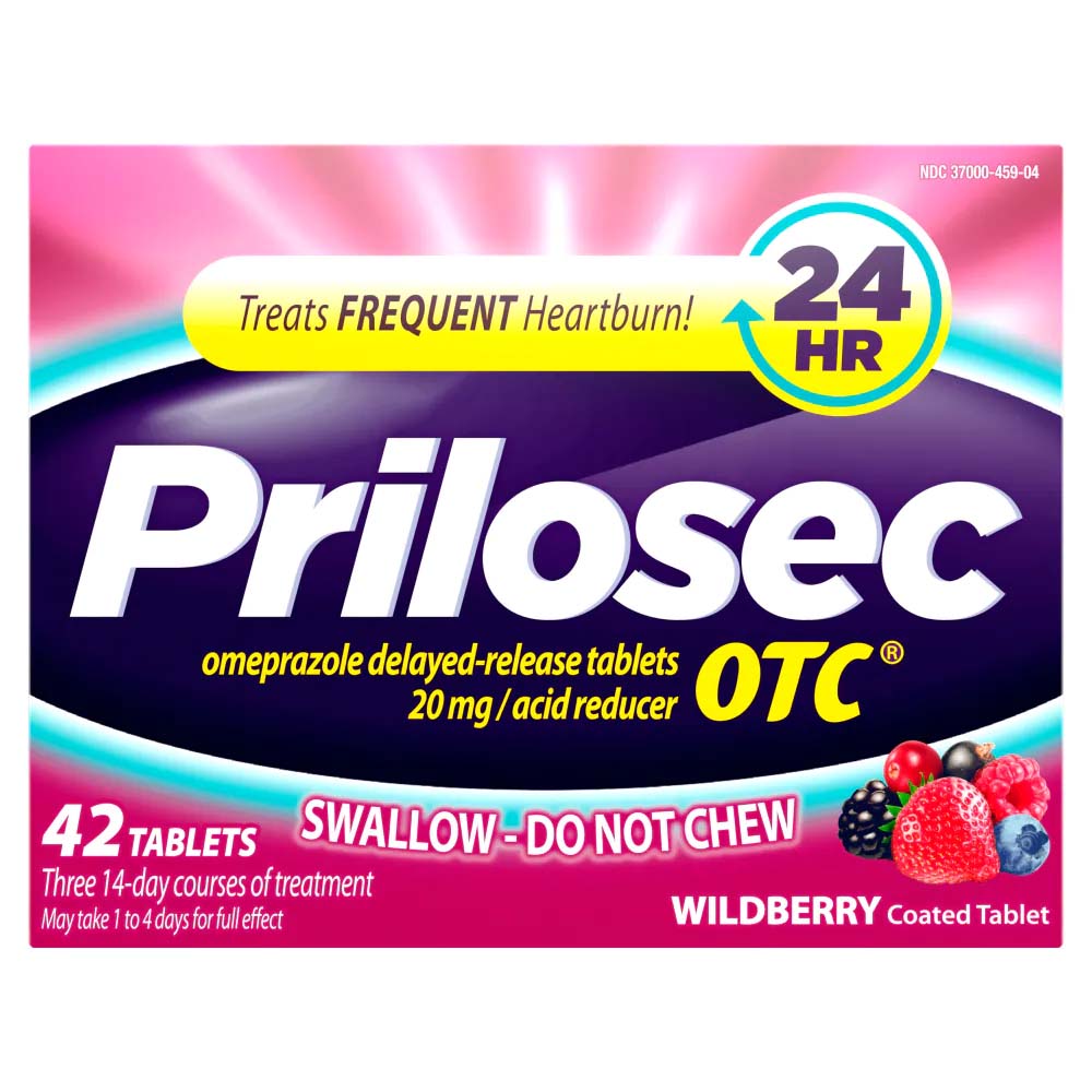 Prilosec OTC 24 Hour Acid Reducer Tablets Wildberry Flavor