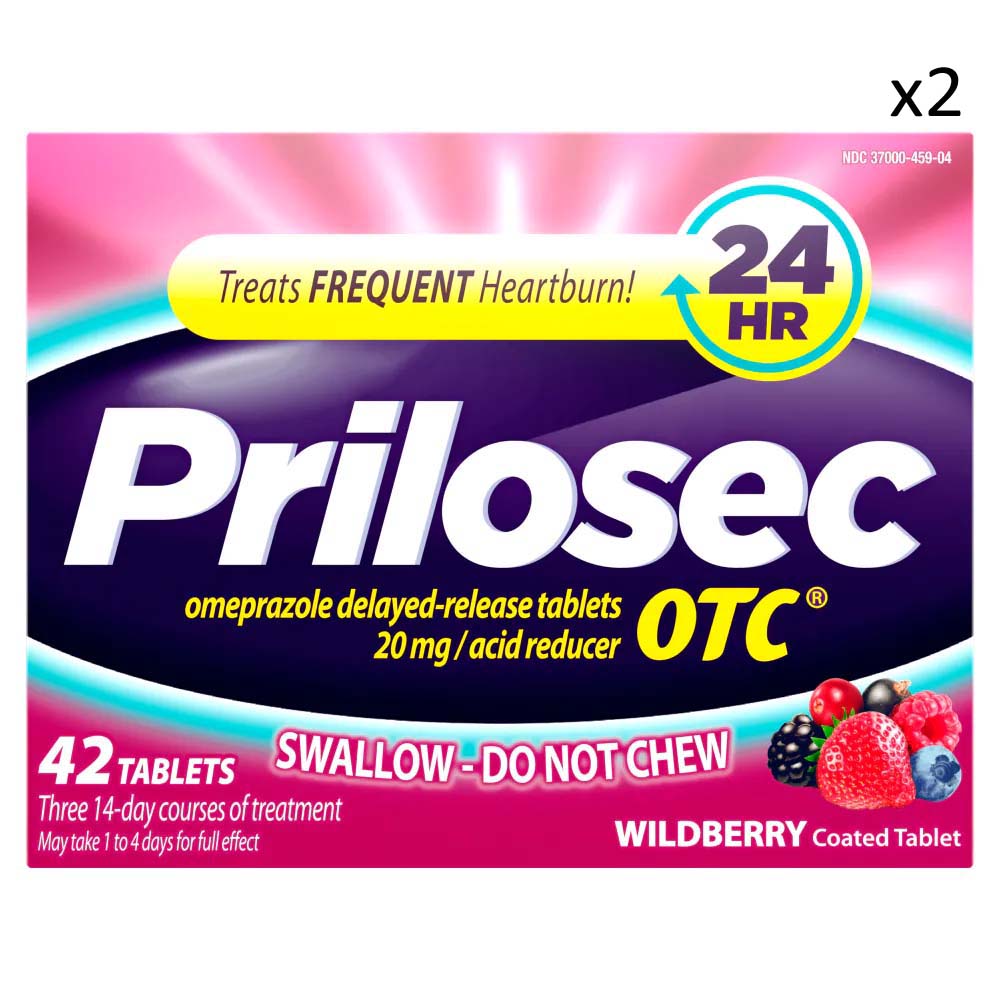 Prilosec OTC 24 Hour Acid Reducer Tablets Wildberry Flavor