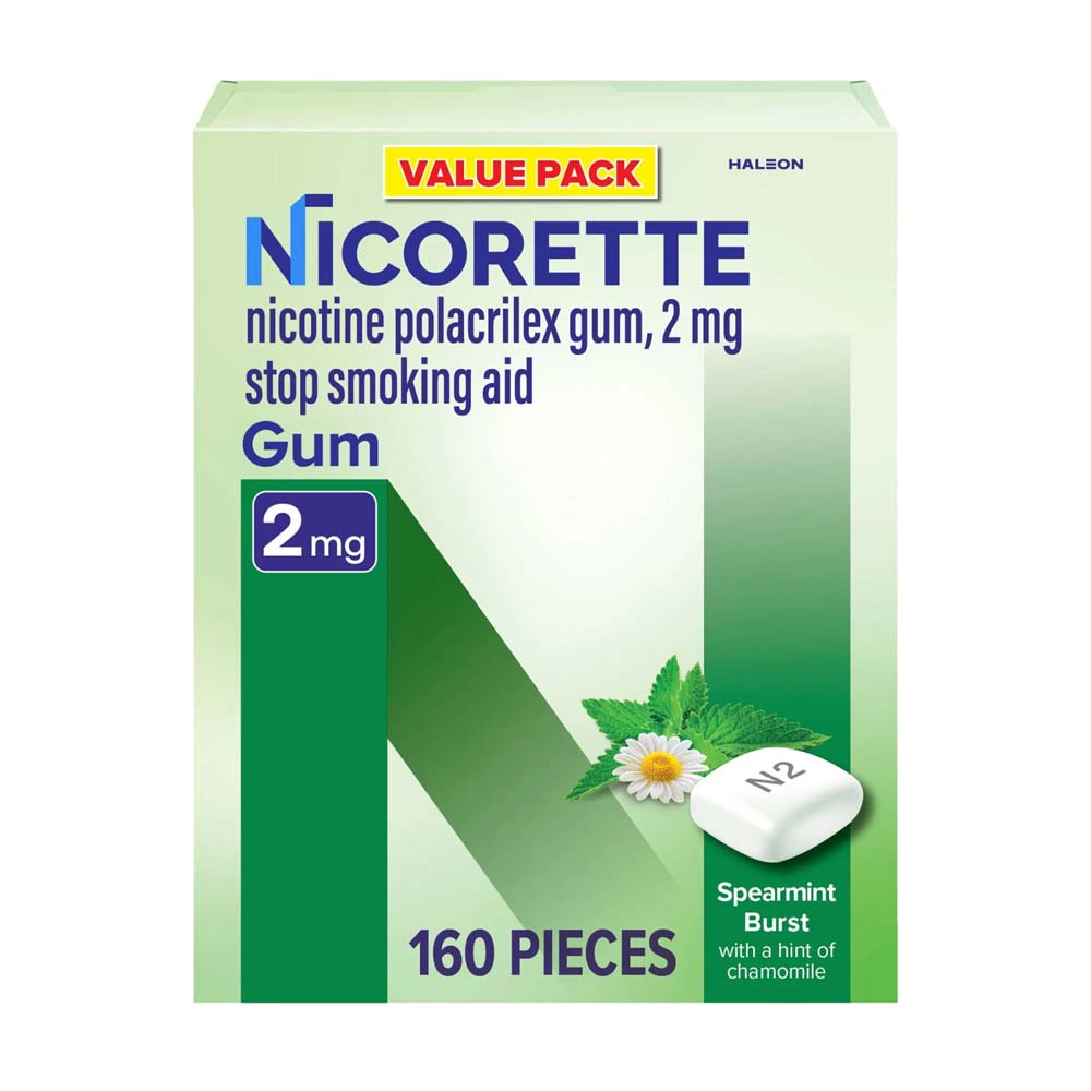 Nicorette Nicotine Gum 2mg Spearmint Burst