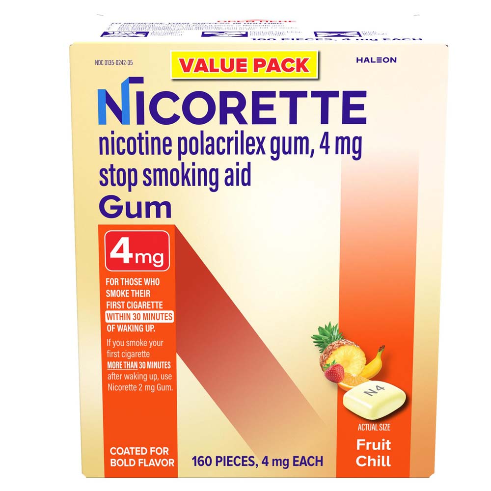 Nicorette Nicotine Gum 4mg Fruit Chill