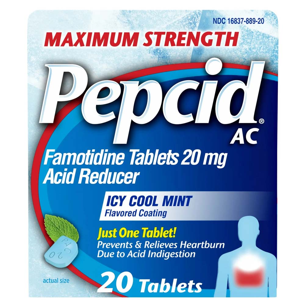 Pepcid AC Maximum Strength Acid Reducer Tablets, Icy Cool Mint