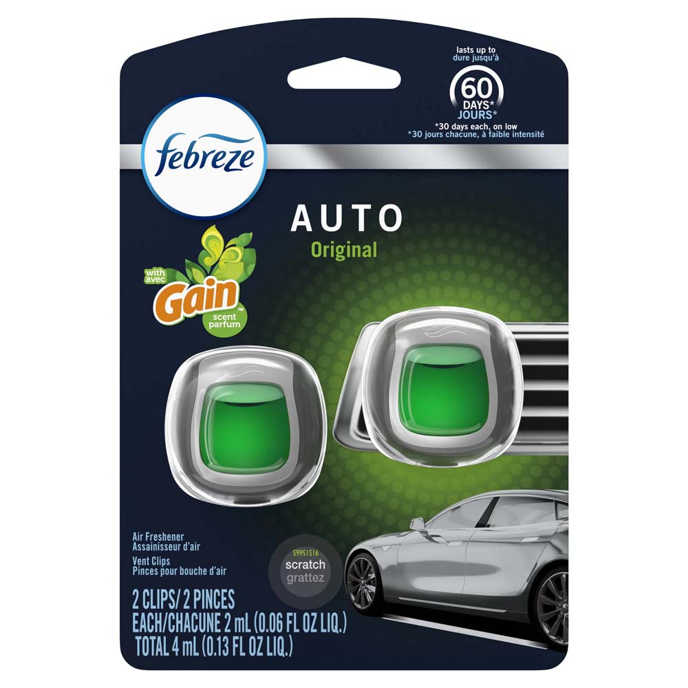 Febreze Auto Air Freshener 60 Days 2 Clips