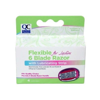 Quality Choice Flexible 6 Blade Razor With Lubricating Strip for Ladies