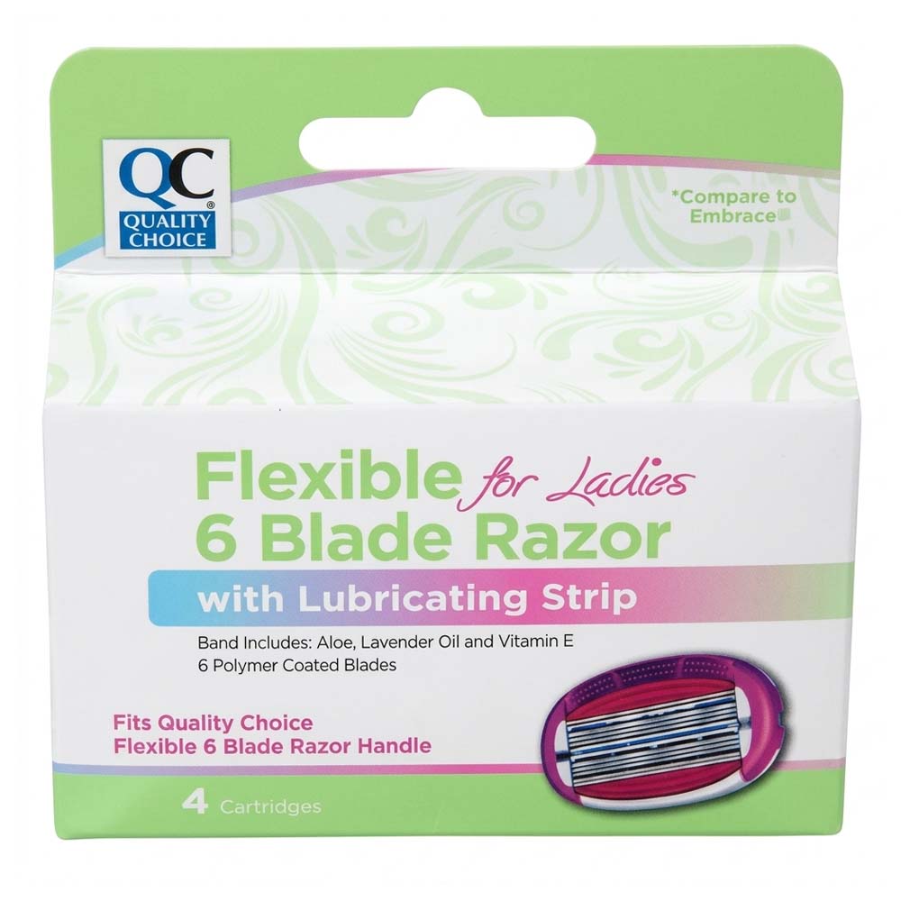Quality Choice Flexible 6 Blade Razor Cartridges With Lubricating Strip