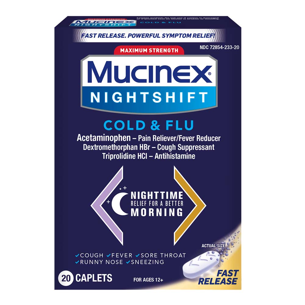 Mucinex Maximum Strength Nightshift Cold and Flu Caplets
