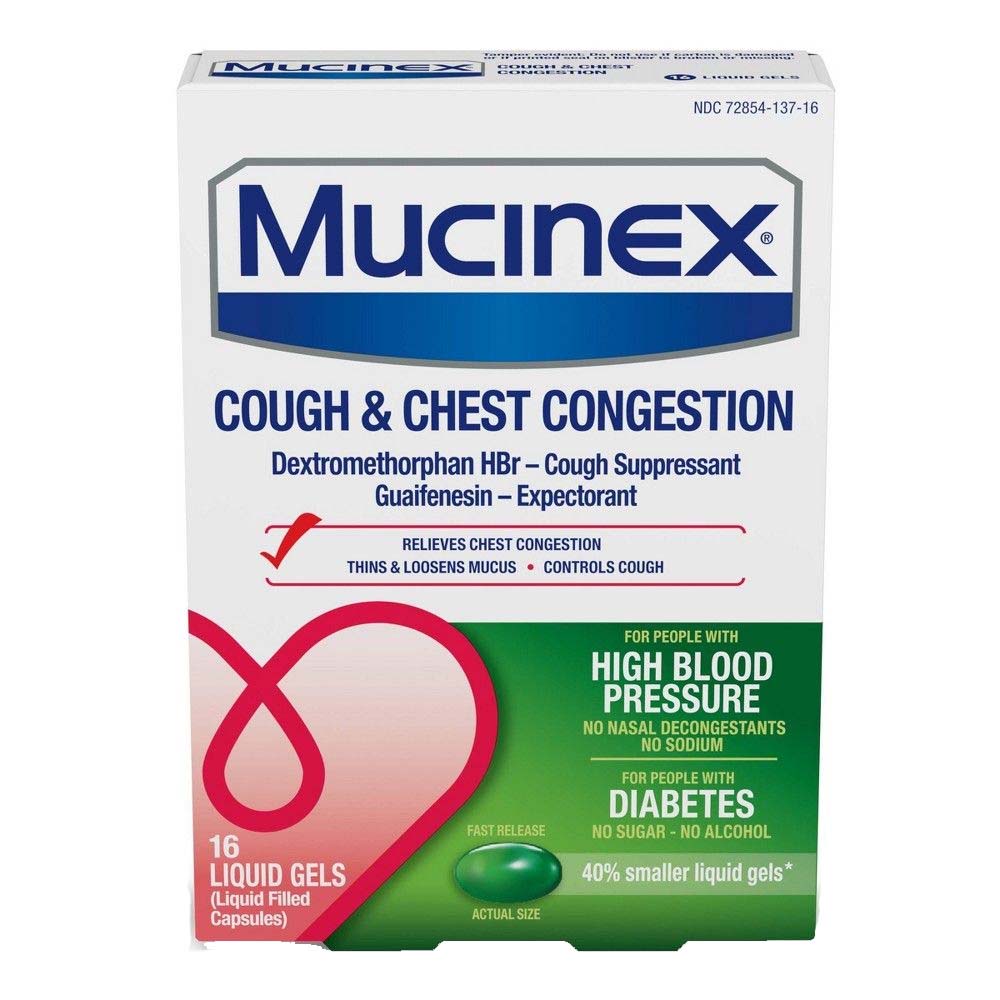 Mucinex High Blood Pressure Cough And Chest Congestion Liquid Gels