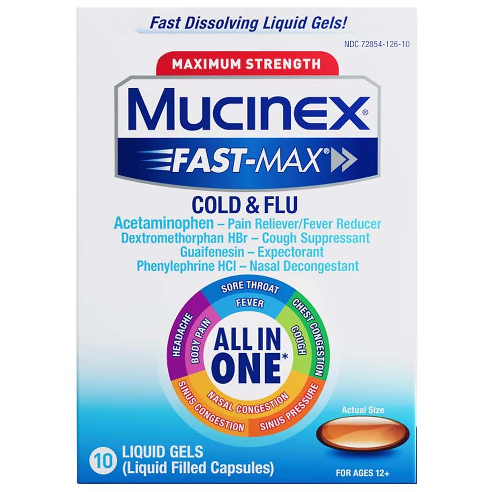 Mucinex Maximum Strength Fast-Max Cold & Flu All In One Liquid Gels