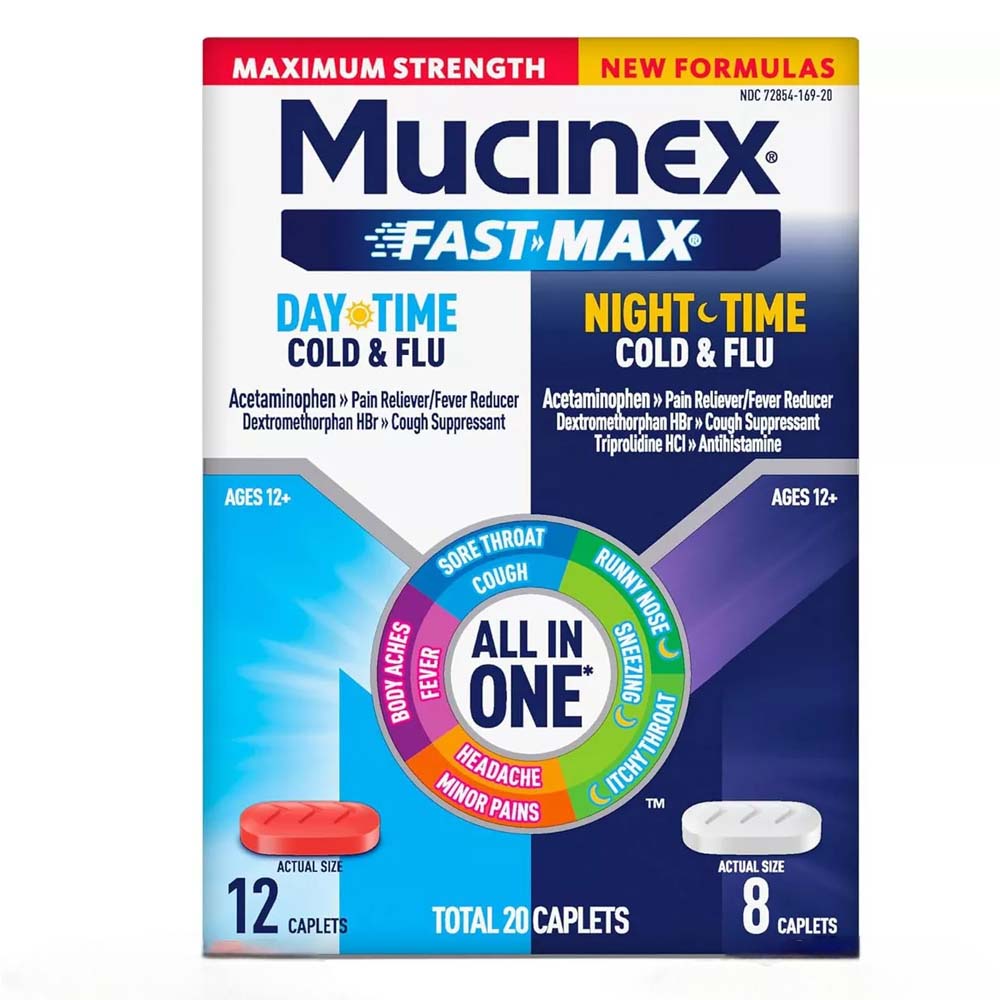Mucinex Fast-Max Day & Night Cold & Flu Relief Caplets