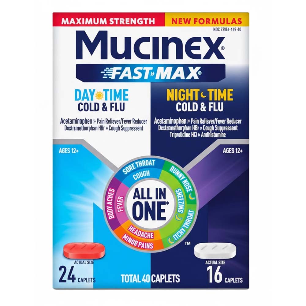 Mucinex Fast-Max Day & Night Cold & Flu Relief Caplets