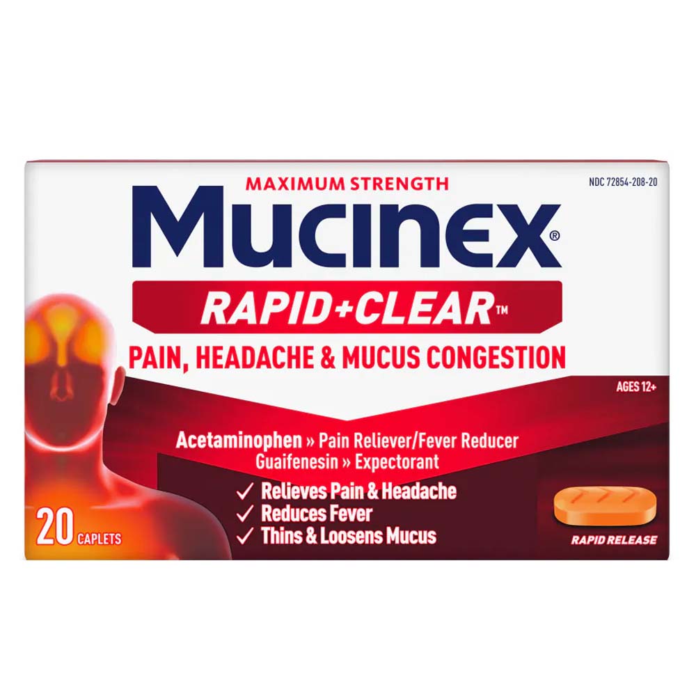 Mucinex Rapid+Clear Pain, Headache & Mucus Caplets