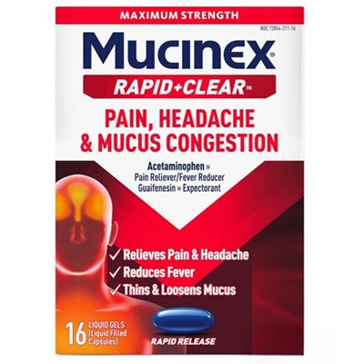Mucinex Rapid+Clear Pain Headache and Mucus Congestion