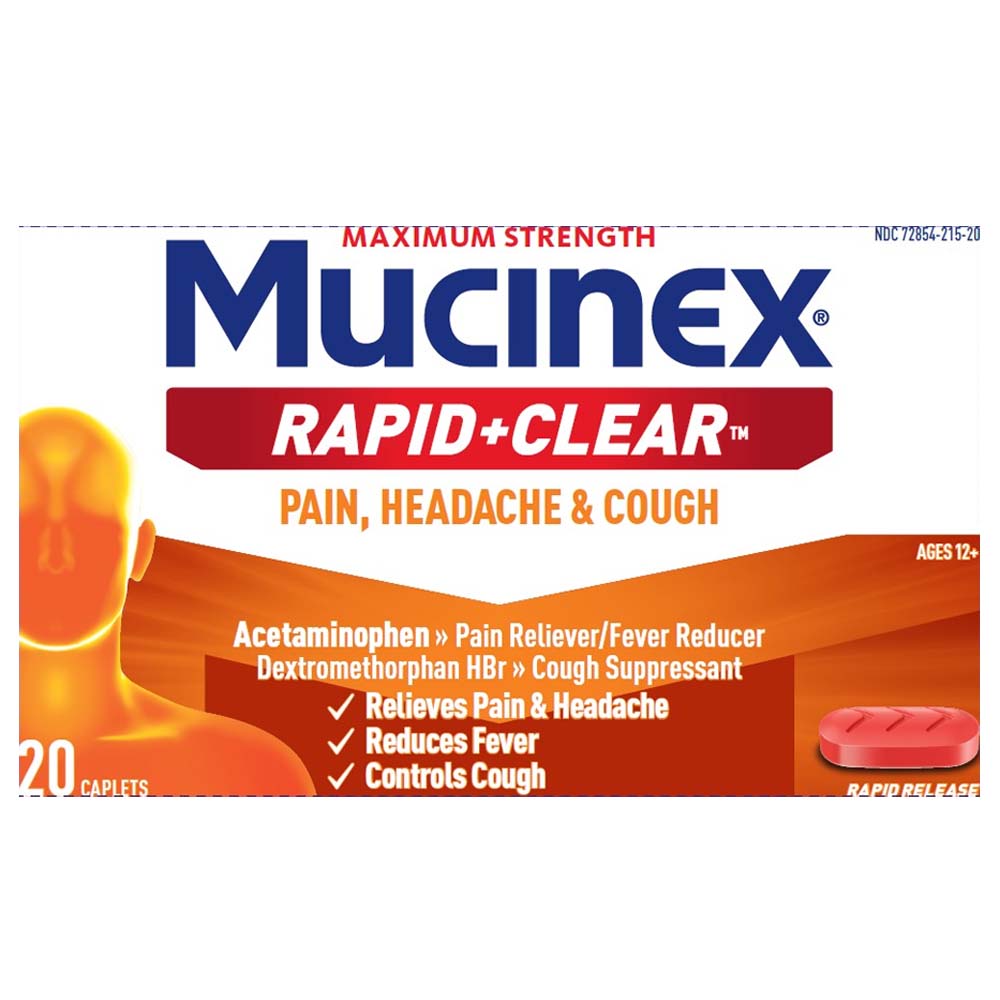 Mucinex Rapid+Clear Pain, Headache & Cough Caplets